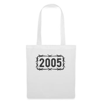 Anniversaire Vintage 2005 fil de fer barbelé - Sac en tissu - blanc - Devant