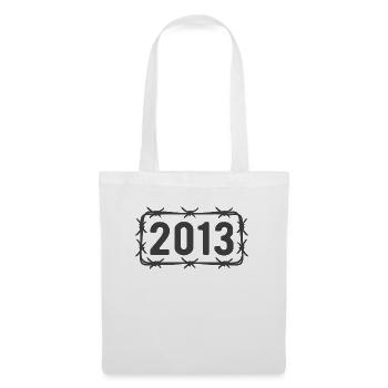 Anniversaire Vintage 2013 fil de fer barbelé - Sac en tissu - blanc - Devant