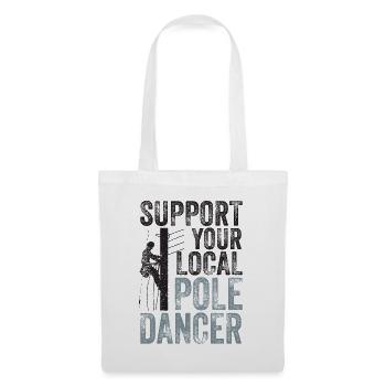 Soutenez votre monteur de lignes Pole Dancer local - Sac en tissu - blanc - Devant