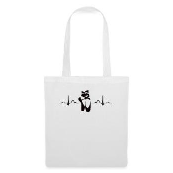 Ballet, Danseur, Battement de cœur, Ecg, Ballerine - Sac en tissu - blanc - Devant