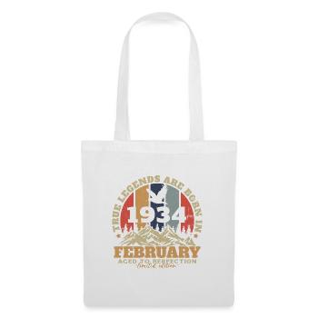 Février 1934 Vintage Anniversaire 1934 Cadeau - Sac en tissu - blanc - Devant