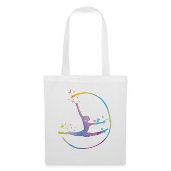 Gymnaste avec bande de gymnastique rythmique - Sac en tissu - blanc - Devant