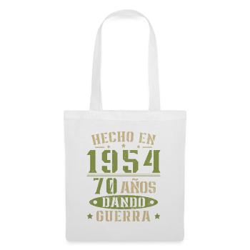Hergestellt im Jahr 1954 70 Jahre altes Geburtstagsgeschenk - Stoffbeutel - Weiß - Vorne