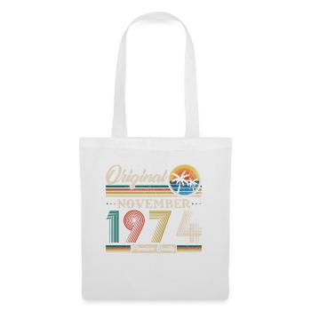November 1974 Vintage Retro Geburtstagsgeschenk - Stoffbeutel - Weiß - Vorne