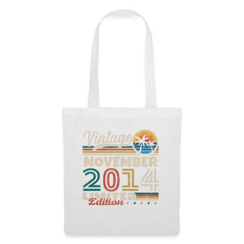 November 2014 Vintage Retro Geburtstagsgeschenk - Stoffbeutel - Weiß - Vorne