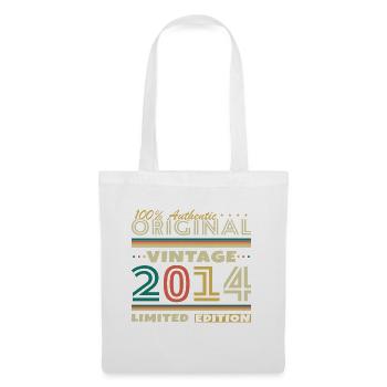 2014 Vintage Retro Geburtstagsgeschenk - Stoffbeutel - Weiß - Vorne