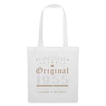 Cadeau d'anniversaire Vinatge 1955 - Sac en tissu - blanc - Devant
