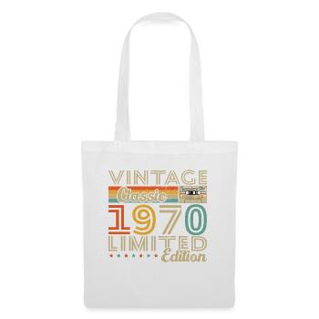 Cadeau d'anniversaire Vinatge 1970 - Sac en tissu - blanc - Devant