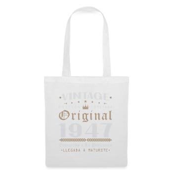 Cadeau d'anniversaire Vinatge 1947 - Sac en tissu - blanc - Devant