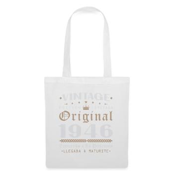 Cadeau d'anniversaire Vinatge 1946 - Sac en tissu - blanc - Devant