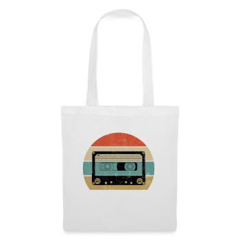 Retro Vintage Kassette - Stoffbeutel - Weiß - Vorne