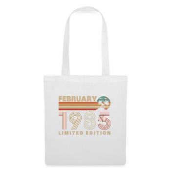 Février 1985 Vintage Anniversaire 1985 Cadeau - Sac en tissu - blanc - Devant