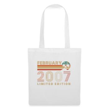 Février 2007 Vintage Anniversaire 2007 Cadeau - Sac en tissu - blanc - Devant