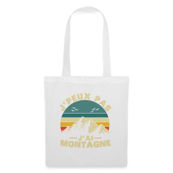 Je peux pas J'ai Montagne Humour Cadeau - Sac en tissu - blanc - Devant