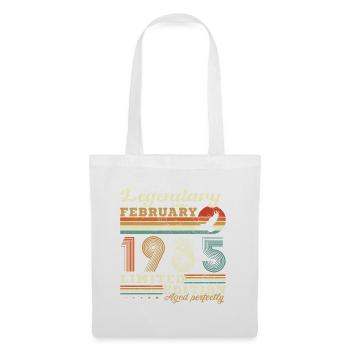 Février 1985 Vintage Anniversaire 1985 Cadeau - Sac en tissu - blanc - Devant