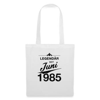 40. Geburtstag Legendär seit Juni 1985 Jahrgang 85 - Stoffbeutel - Weiß - Vorne