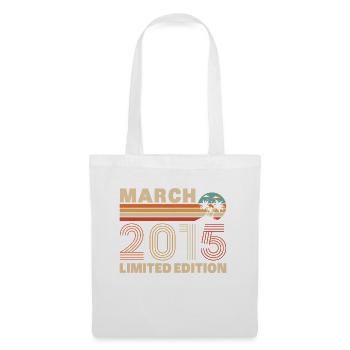 Mars 2015 Vintage Cadeau Anniversaire - Sac en tissu - blanc - Devant