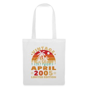 Avril 2005 Vintage Anniversaire 2005 Cadeau - Sac en tissu - blanc - Devant
