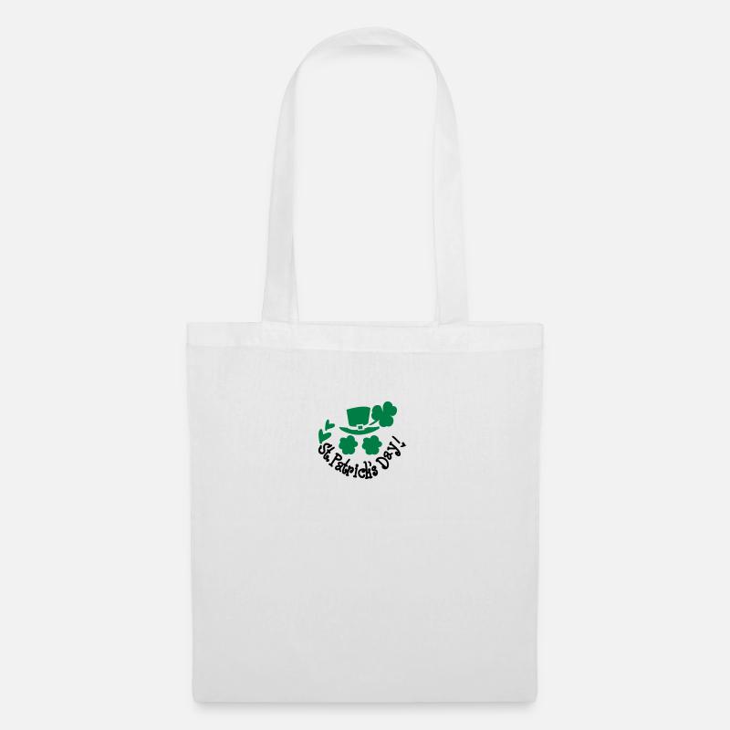 St.Patrick 's Tag grünen Hut Kleeblatt - Stoffbeutel - Weiß