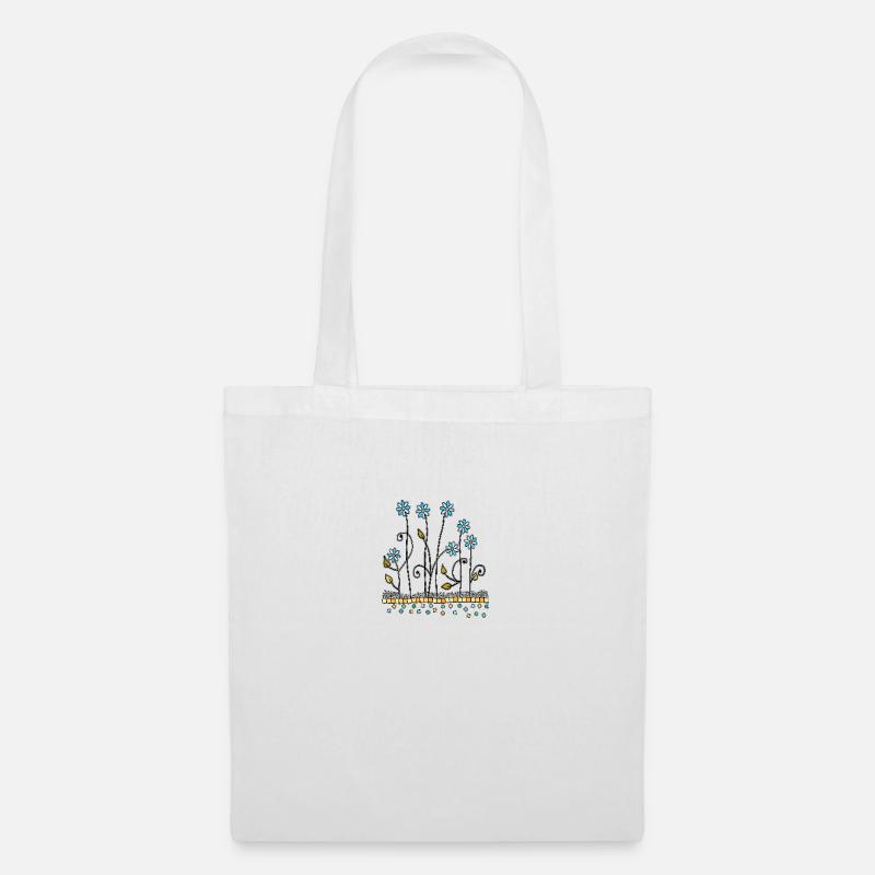 Fleurs - Sac en tissu - blanc