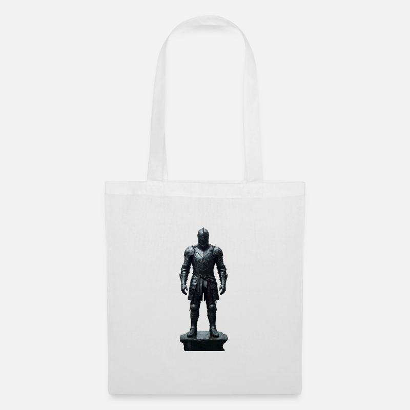 Dark Knight Armor Krieger-Silhouette - Stoffbeutel - Weiß