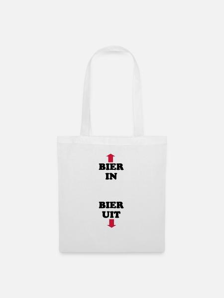 Bier in Bier uit - Tote Bag - white