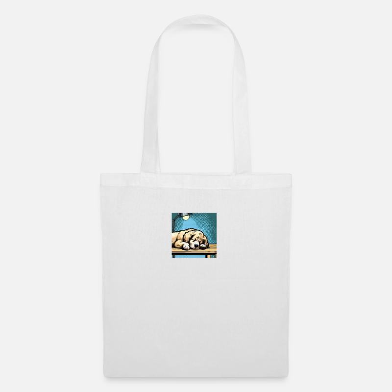 sleeping dog on a table - Tote Bag - white