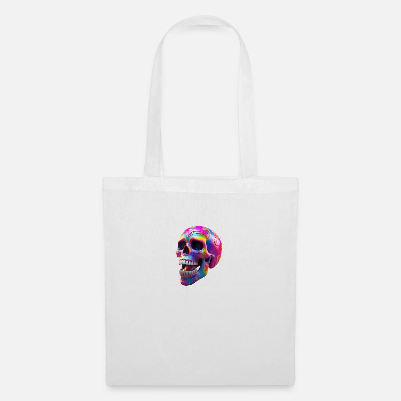 Totenkopf - Stoffbeutel - Weiß