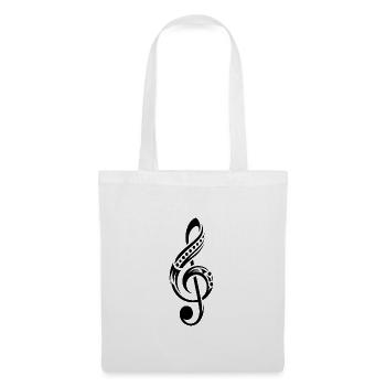 Clef Cool Tattoo Musique Style Tribal - Sac en tissu - blanc - Devant