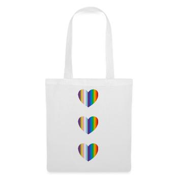 Inklusive Pride-Flagge Regenbogenherzen - Stoffbeutel - Weiß - Vorne