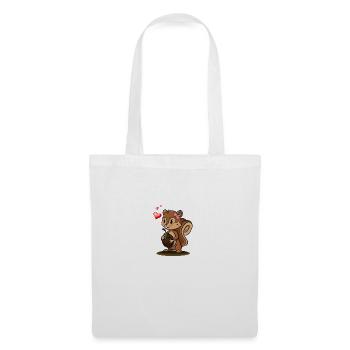 Fille écureuil - Sac en tissu - blanc - Devant