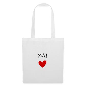 Future maman Mai – Bébé en route ❤️ - Sac en tissu - blanc - Devant