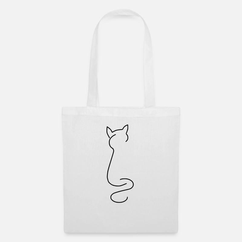 Katze - Stoffbeutel - Weiß