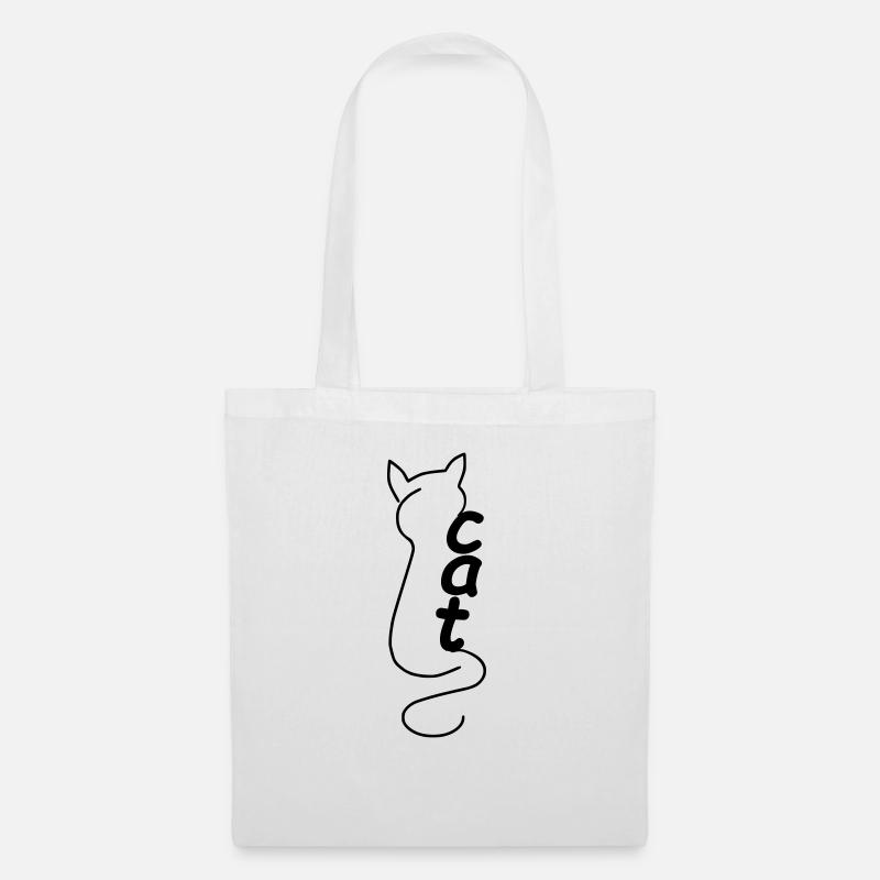 Katze - Stoffbeutel - Weiß