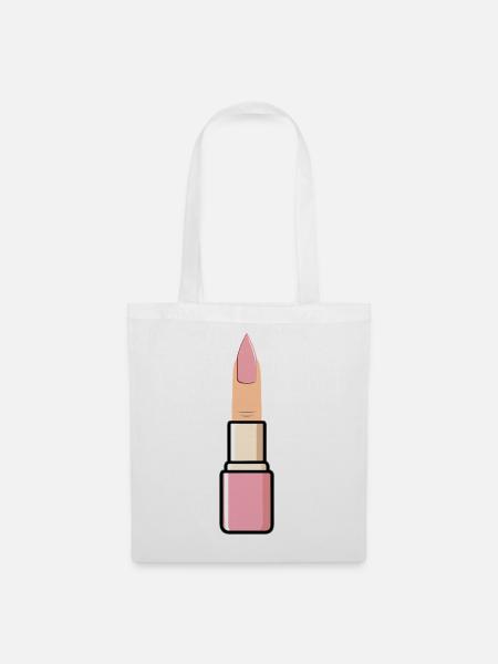 Fingerlipstick Rose - Stoffbeutel - Weiß