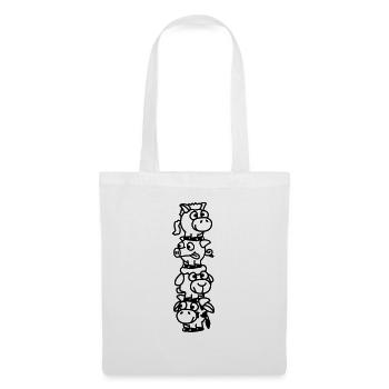 smiley_animal_stake_1c - Sac en tissu - blanc - Devant