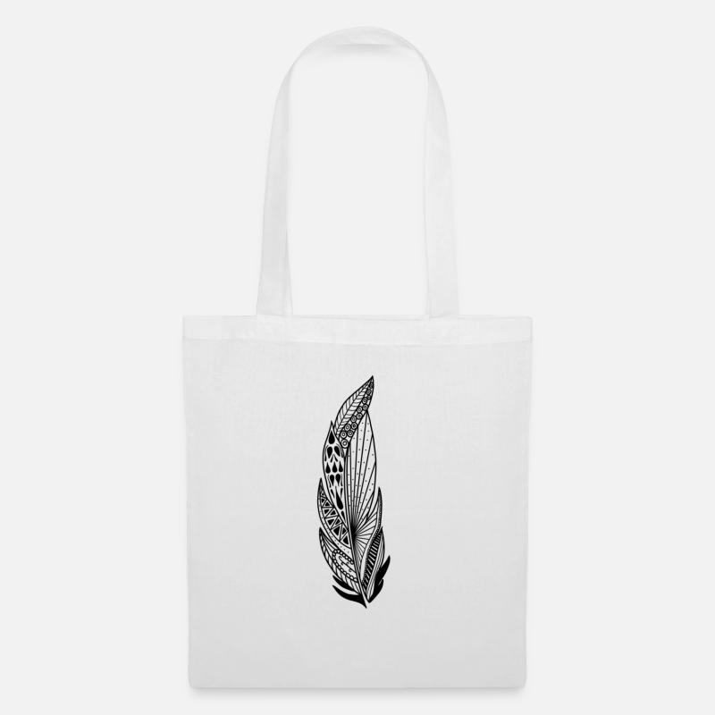 Mandala feather - Tote Bag - white