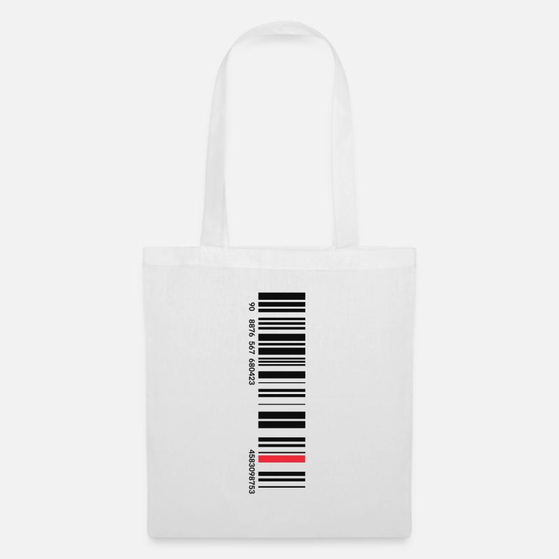 Barcode - Stoffbeutel - Weiß