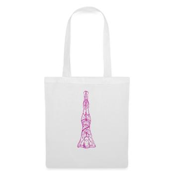03 Sirshasana ou yoga de la tête | Traits de dessin - Sac en tissu - blanc - Devant