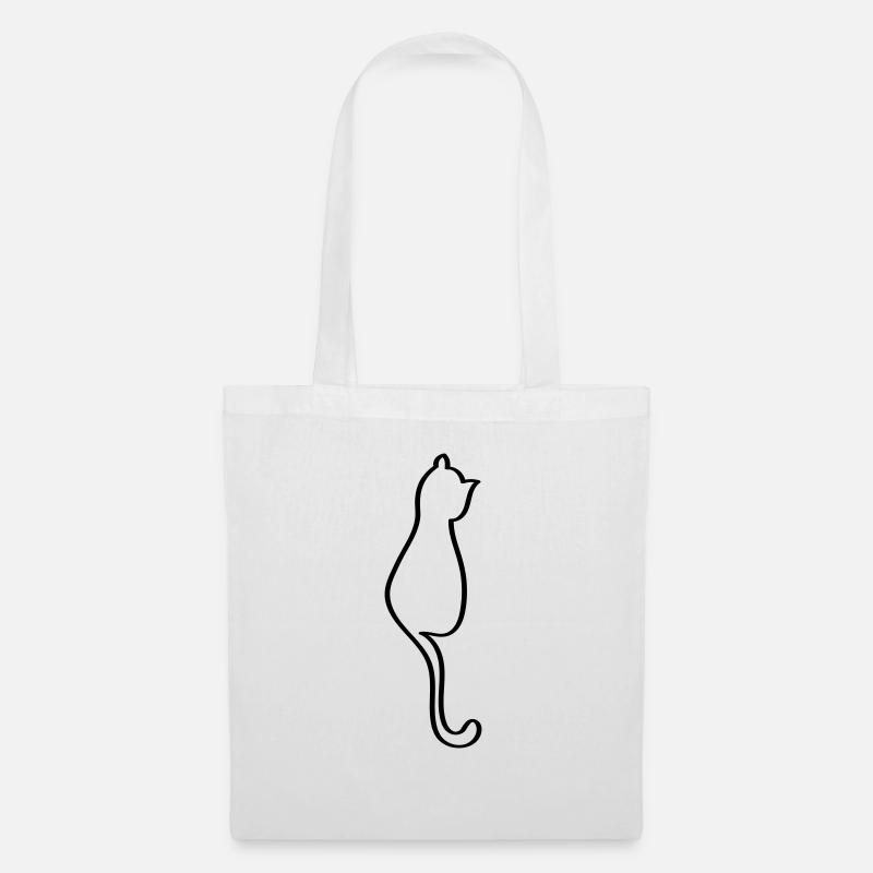 Katze - Stoffbeutel - Weiß