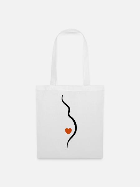 babybauch - Stoffbeutel - Weiß
