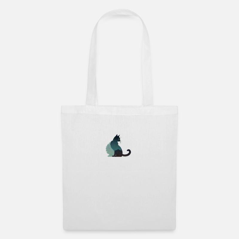 chat noir - Sac en tissu - blanc