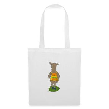Llama with colorful backpack - Tote Bag - white - Front