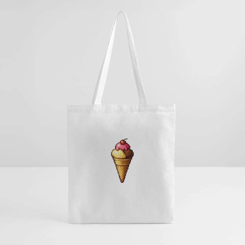 Retro Pixel Eiscreme Cone Stoffbeutel