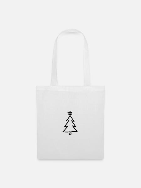 Kleiner Weihnachtsbaum - Stoffbeutel - Weiß