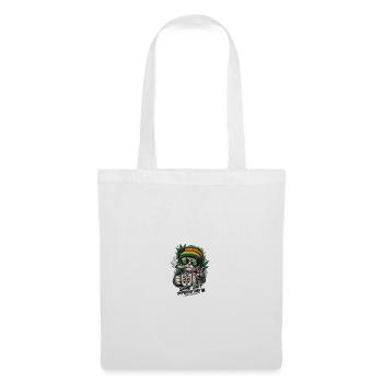 Rasta Katze, Kaffee, Gras, Wiederholung, Wiederholung - Stoffbeutel - Weiß - Vorne