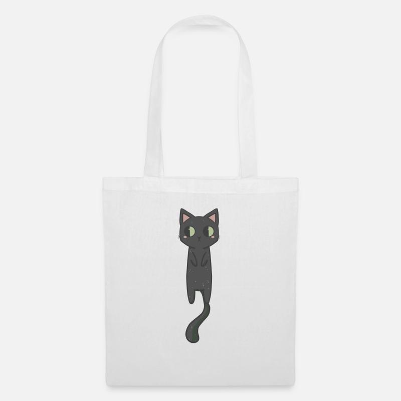 Mignon chat noir - Sac en tissu - blanc