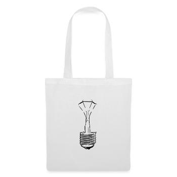 Lampe mit defektem Glaskolben - Stoffbeutel - Weiß - Vorne