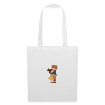 Câlins et Bonjour entre enfants - Sac en tissu - blanc - Devant