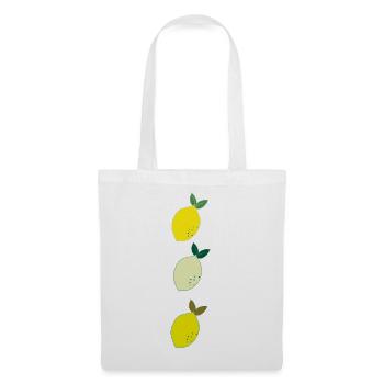 Illustration des trois citrons à la main - Sac en tissu - blanc - Devant